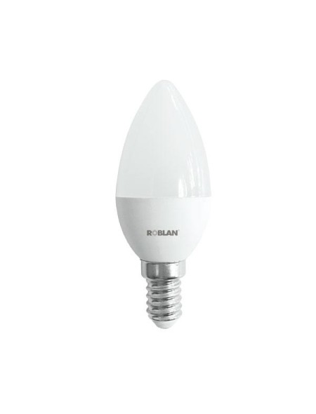 Bombilla LED Roblan e14 vela / A+/ 5w / Calido / 3000k / 390lm / 220-240v LEDVELA05E14C