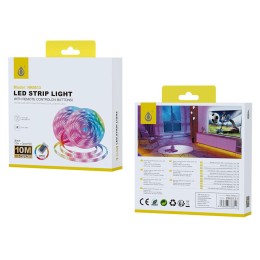 Tira de Luces LED / 10 metros / RGB / Control Remoto / Resistente al Agua (IP20) / One+ / NR9513